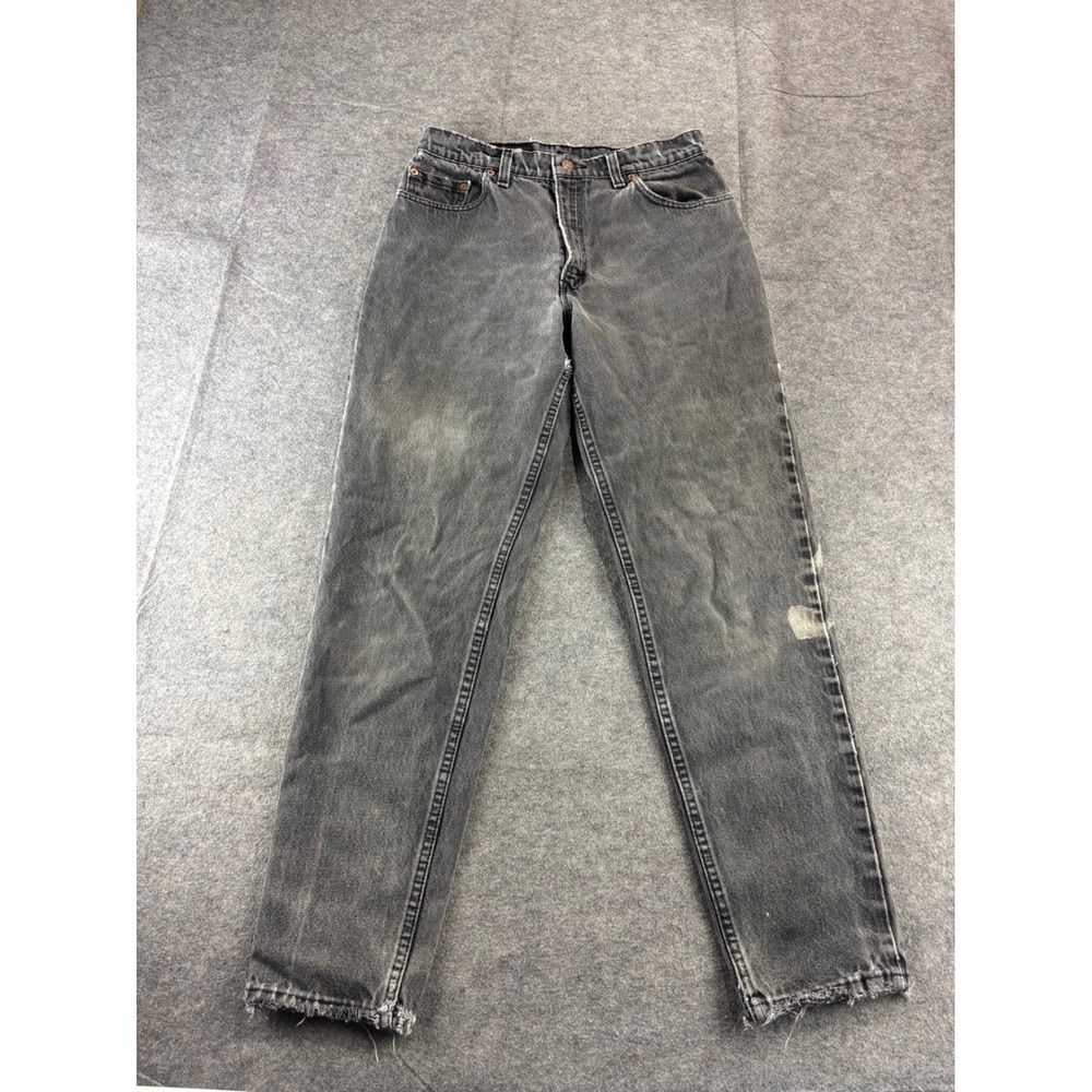 VTG Levis 550 Relaxed Fit Tapered Leg Jeans Black Fade Distressed 11 MED 28X28